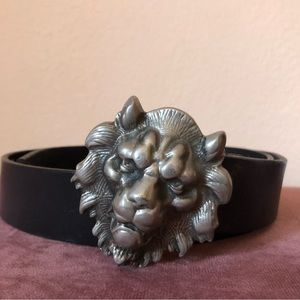 Vintage Versace Versus Black Leather Belt